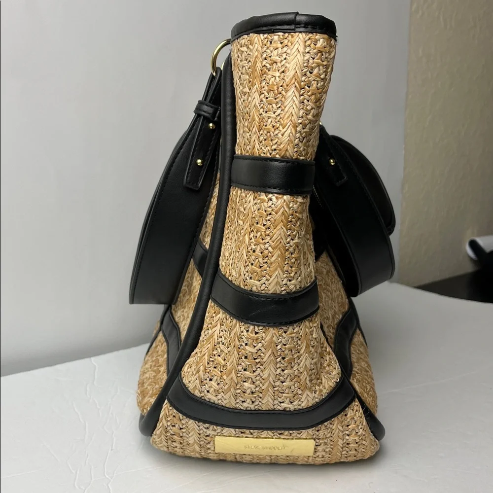 Steven Madden BJEWEL Woven Tote Bag with Air Pod Case/Coin Purse
